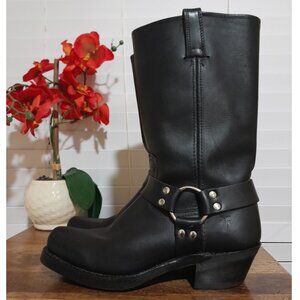 Frye U.S.A Made 12R Women's Harness Biker Boots Black Leather Sz 9.5M